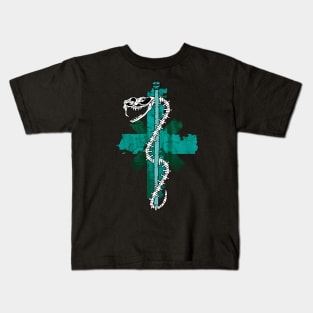 metal medic. snake skeleton. Kids T-Shirt